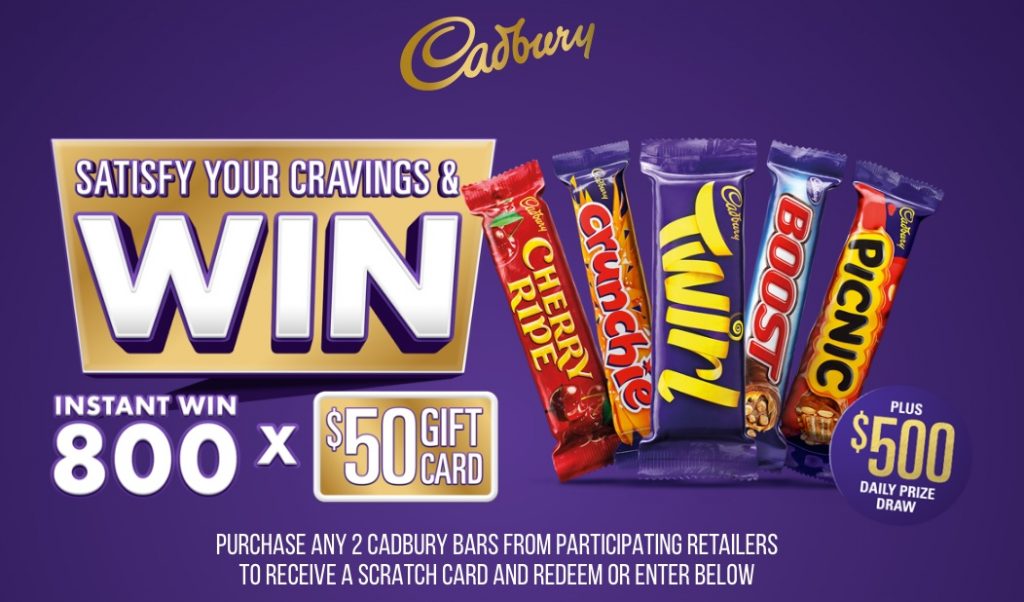 Cadbury Cravings Competition Win 1 of 800 50 gift cards at