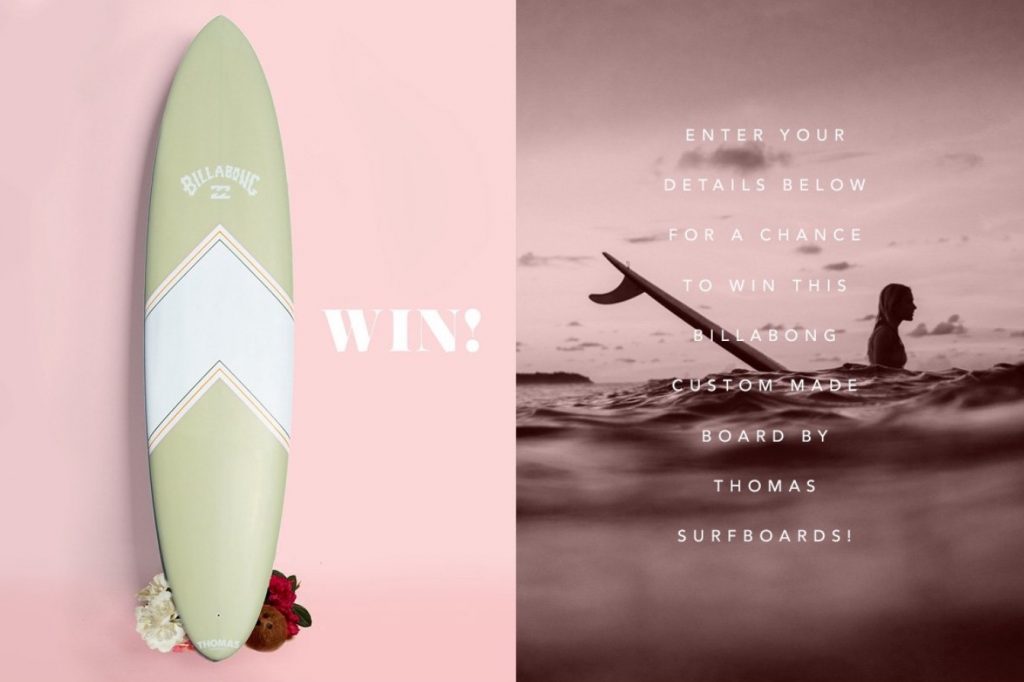 Billabong Competition Win a custom made pipe surfboard by Thomas