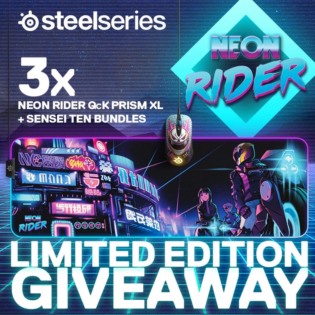 PC Case Gear Competition: Win 1 of 3 x SteelSeries Neon Rider bundles