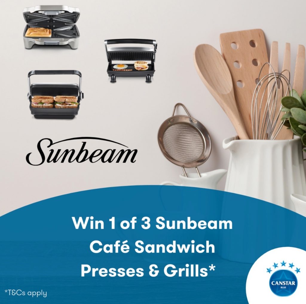 Canstar Competition Win 1 of 3 Sunbeam Café Sandwich Presses or Grills