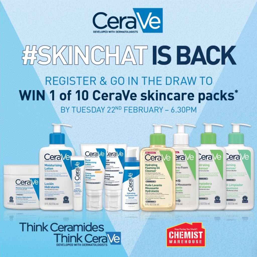 Chemist Warehouse CeraVe SkinChat Competition Win 1 of 10 CeraVe