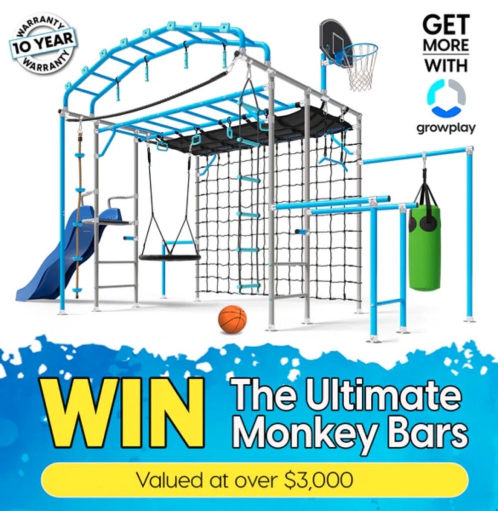Growplay Monkey Bars Competition Win the ultimate backyard monkey bars