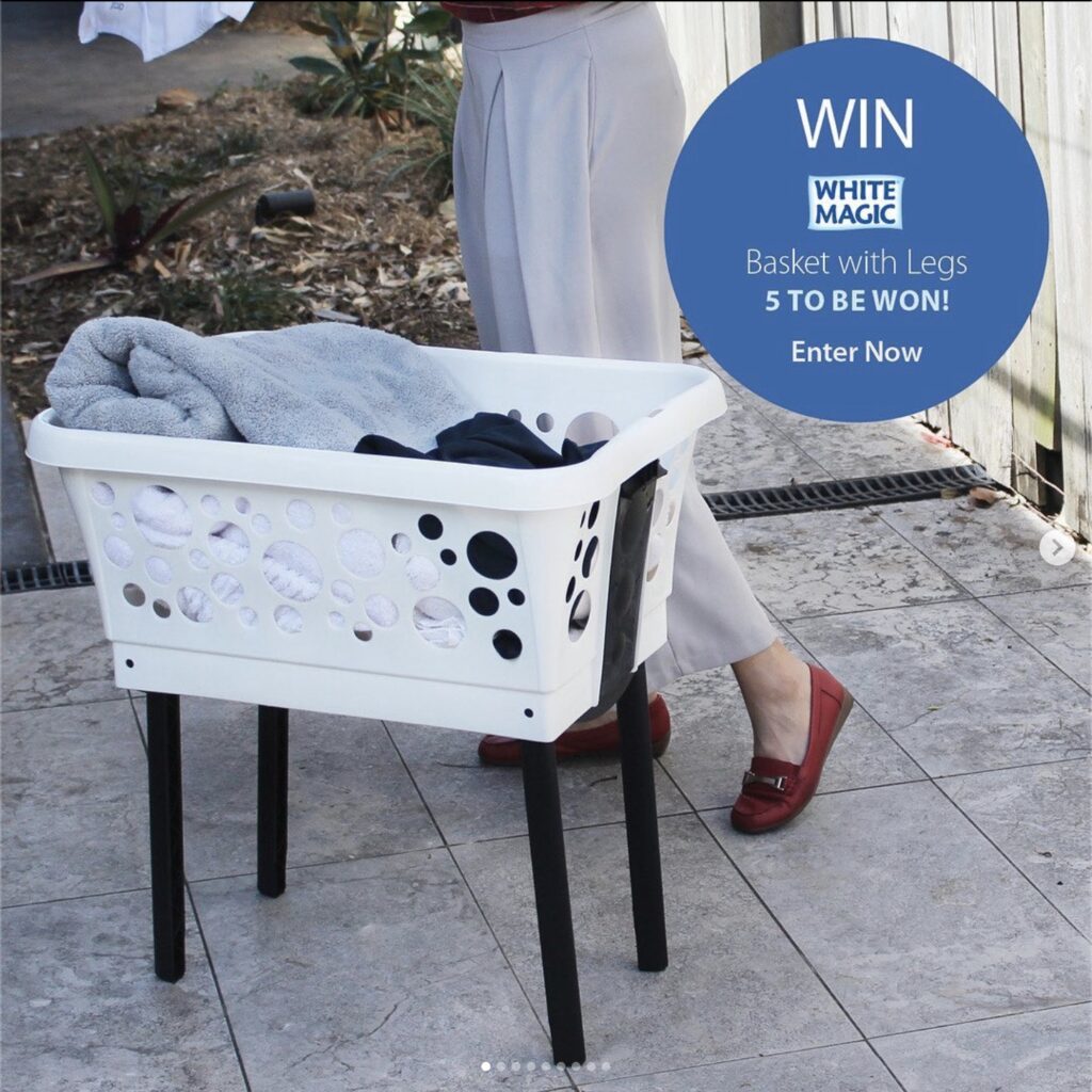Win 1 of 5 White Magic Laundry Baskets with Legs from Howards Storage World
