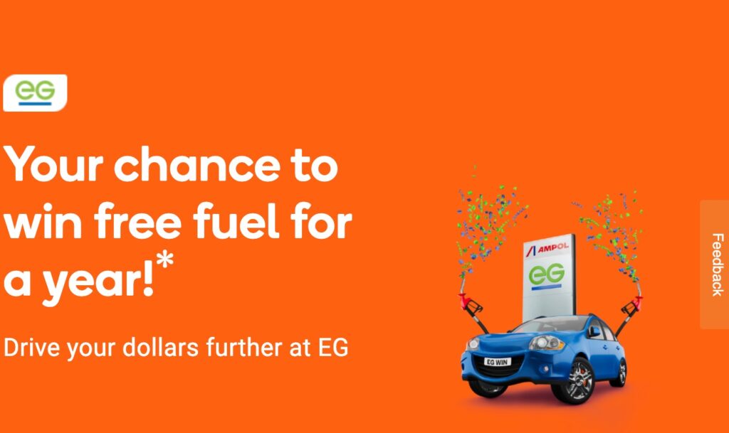 Woolworths Rewards EG Ampol Competition Win free fuel for a year and more