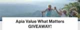Apia Value What Matters Giveaway: Win 1 of 10, $5,000 gift cards