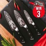 Win 3 sets of the Baccarat Kiyoshi Santoku knives with a total value of $1,499