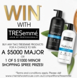 Chemist Warehouse Tresemme Competition: Win $5,000 or 1 of 5 $1,000 minor prizes