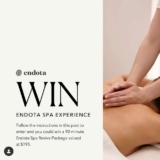 Fitcover Giveaway: Win an Endota Spa experience valued at $195 for you and a friend