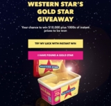 Western Star Gold Star Giveaway: Win up to $10,000 at goldstargiveaway.com.au