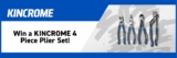 KINCROME Competition: Win 1 of 20 KINCROME 4 Piece Plier Sets