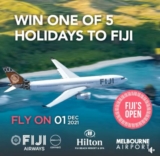 Win 1 of 5 holidays to Fiji including flights and luxury accommodation at the Hilton Fiji Beach Resort & Spa