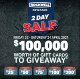 Mitre 10 Rockwell 2 Day Sale Promotion: Win a share of $100,000 worth of gift cards