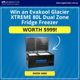 My Generator Competition: Win an Evakool Glacier XTREME 80 Litre Dual Zone Fridge/Freezer & Cover worth $999