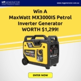 Mygenerator Giveaway: Win a Maxwatt 3000W MX3000IS Petrol Inverter Generator worth $1,299