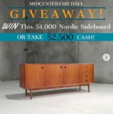 Win a $4,000 Nordic Sideboard or $2,500 cash