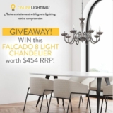 Online Lighting Competition: Win a Falcado 8 Light Chandelier worth $454