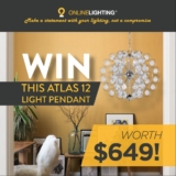 Online Lighting Competition: Win 12 light crystal pendant worth $649