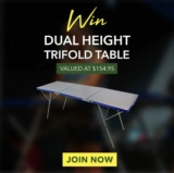 Outdoor Connection April Giveaway: Win a dual height trifold table