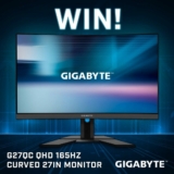 Win 1 of 2 x Gigabyte AORUS QHD Curved 27in Monitors from PC Case Gear