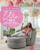 Plush Competition: Win 1 of 3 Snuggle Petite Sofa Swivel Chairs and ottomans