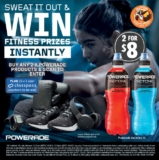 Powerade Sweat It Out Competition: Win fitness prizes instantly at sweatitout.powerade.com.au