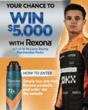Rexona Formula 1 Competition: Win $5,000 or 1 of 10 McLaren merchandise packs