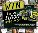 Ryobi Easter Competition 2022: Win 1 of 50 $1,000 prize packs