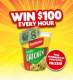 Fantastic Noodles Competition: Win $100 every hour and more at fantasticsnacks.com.au/win