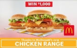 McDonald’s Chicken Range Competition: Win1 of 4 prizes of $1,000 cash