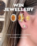 Shiels Jewellers Competition: Win Gold & White Gold Citrine + Diamond Stud Earrings worth $499