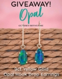 Win a pair of yellow gold opal hook earrings worth $699 from Shiels Jewellers