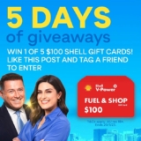 Today Show Sarah’s first week Competition: Win 1 of 5 $100 Shell gift cards