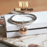 Win a sterling silver golf bangle with puffy heart valued at $550 from Von Treskow