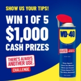 Win 1 of 5 $1,000 cash prizes with WD-40