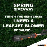 Worx Spring Giveaway: Win a Brushless LeafJet Blower valued at $219