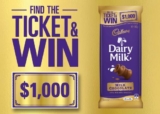 Cadbury Find the Ticket & Win Promotion 2019: Win $1,000 cash at cadburyfindtheticket.com