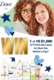 Chemist Warehouse Dove Competition: Win 1 of 10 $1,000 gift cards for Mother’s Day