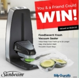Billy Guyatts Competition: Win two Sunbeam FoodSaver Fresh Vacuum Sealers