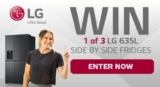 Win 1 of 3 LG 635L Side by Side Fridges thanks to LG and 12WBT