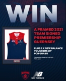 Win a Framed 2021 Team Signed Melbourne Football Club Premiership Guernsey