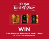 Pernod Ricard Christmas Instant Win Competition: Win a share of $250,000 in e-gift cards at christmasinstantwin.com.au